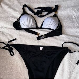 VICTORIA’S SECRET Gold embellished Very Sexy padded bikini top sz S/P